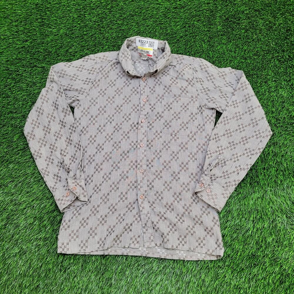 Vintage 90s Cotler MOD Button Shirt Small 14.5 17x26 Textured